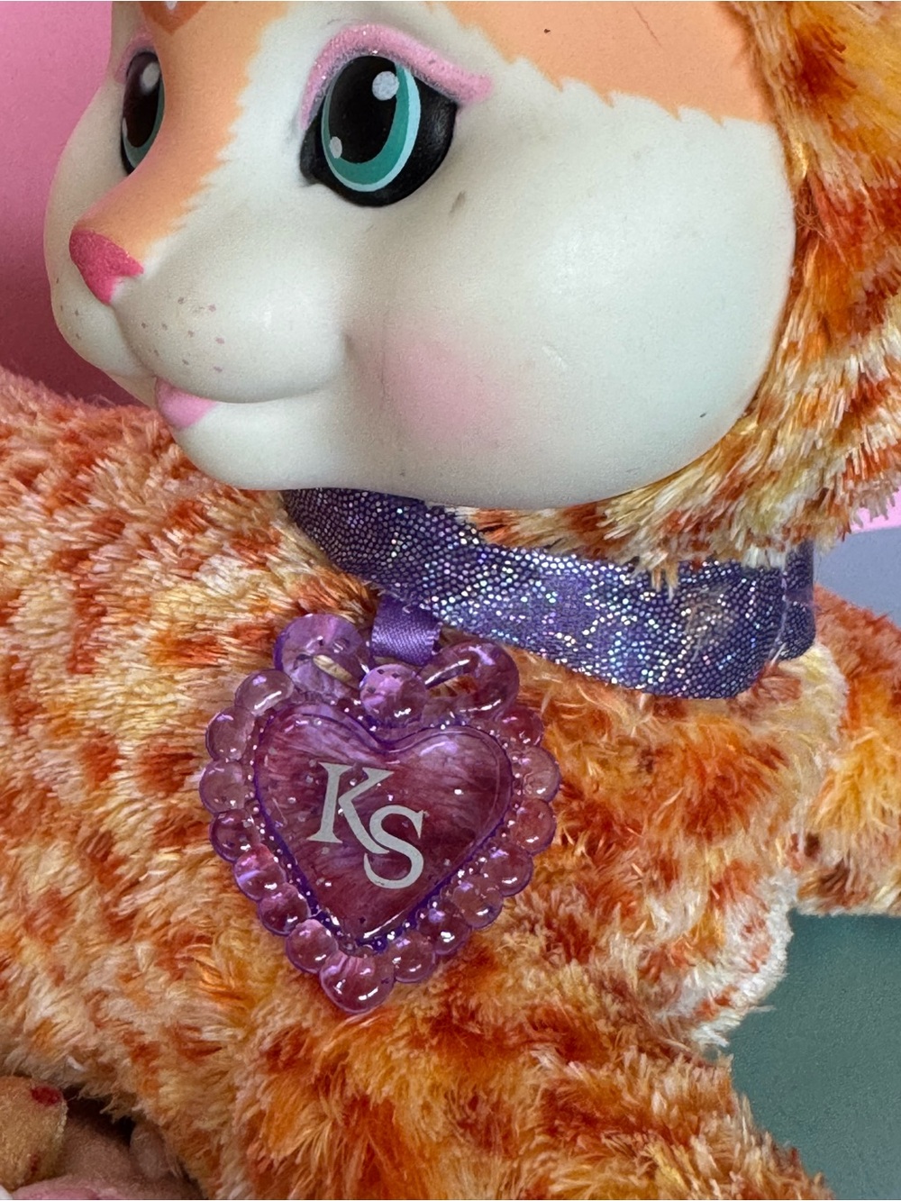 Kitty Surprise Autumn Orange Speckled Plush Cat with 2 kittens - Picture 9 of 14
